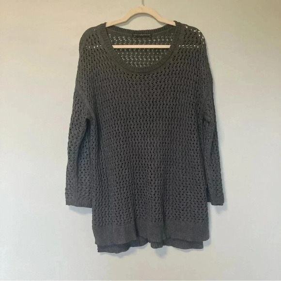 Peruvian Connection  pima cotton modal blend grey long sweater - Picture 1 of 5